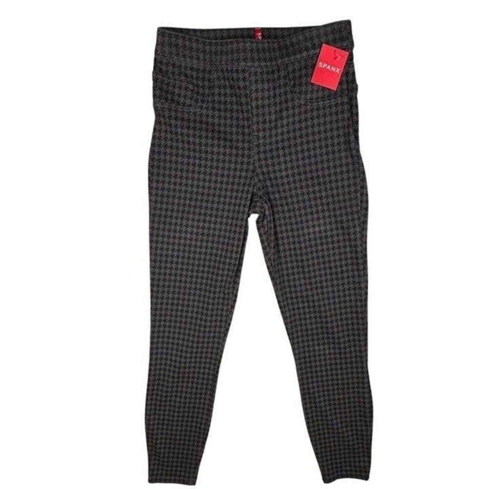 Spanx Women's Gray Houndstooth Jean-ish Ankle Leggings size Small